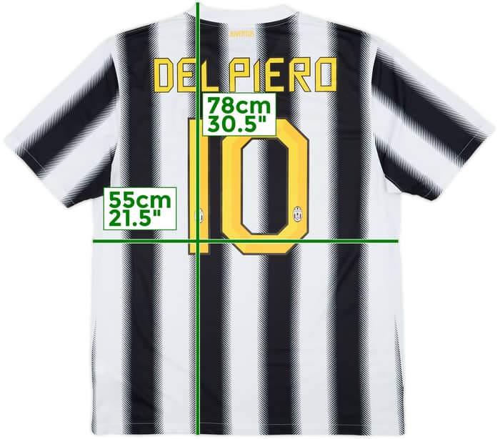 2011-12 Juventus Home Shirt Del Piero #10 - 8/10 - (L)