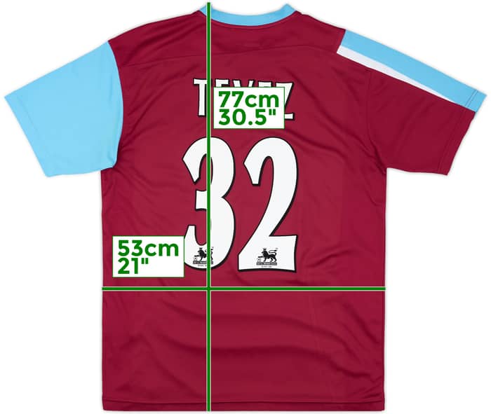 2005-07 West Ham Home Shirt Tevez #32 - 8/10 - (M)