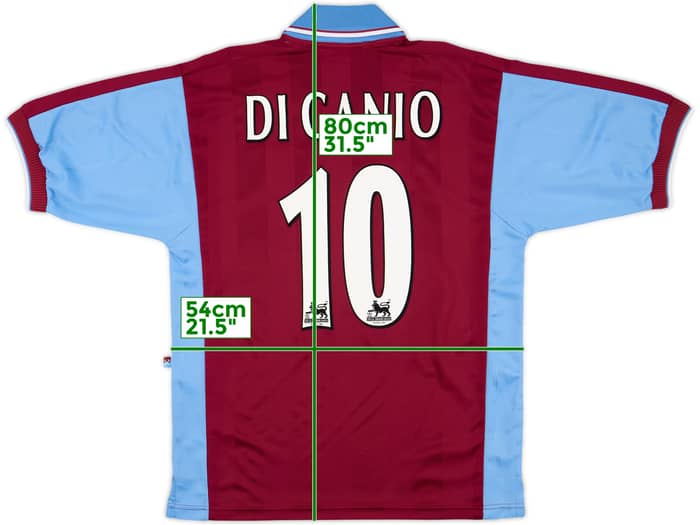 1998-99 West Ham Home Shirt Di Canio #10 - 9/10 - (M)
