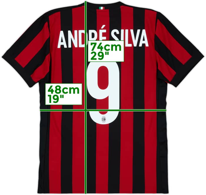 2017-18 AC Milan Home Shirt Andre Silva #9 - 7/10 - (M)