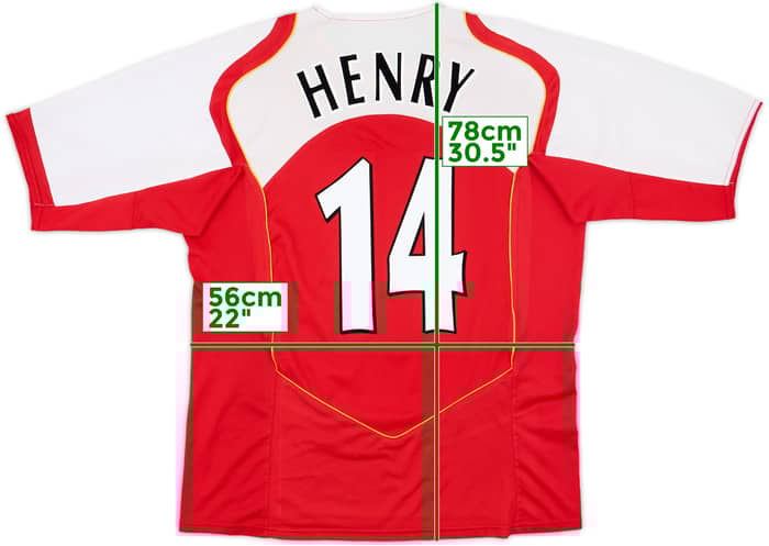 2004-05 Arsenal Home Shirt Henry #14 - 8/10 - (XL)