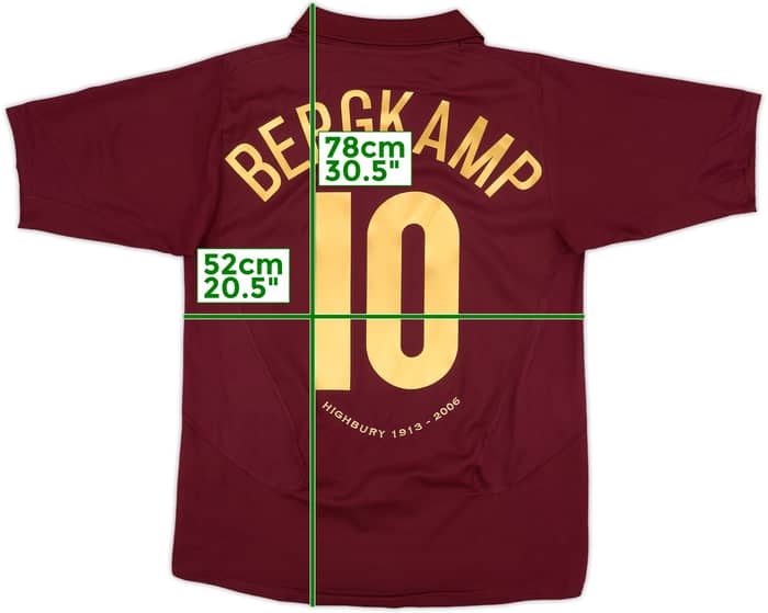 2005-06 Arsenal Home Shirt Bergkamp #10 - 8/10 - (M)