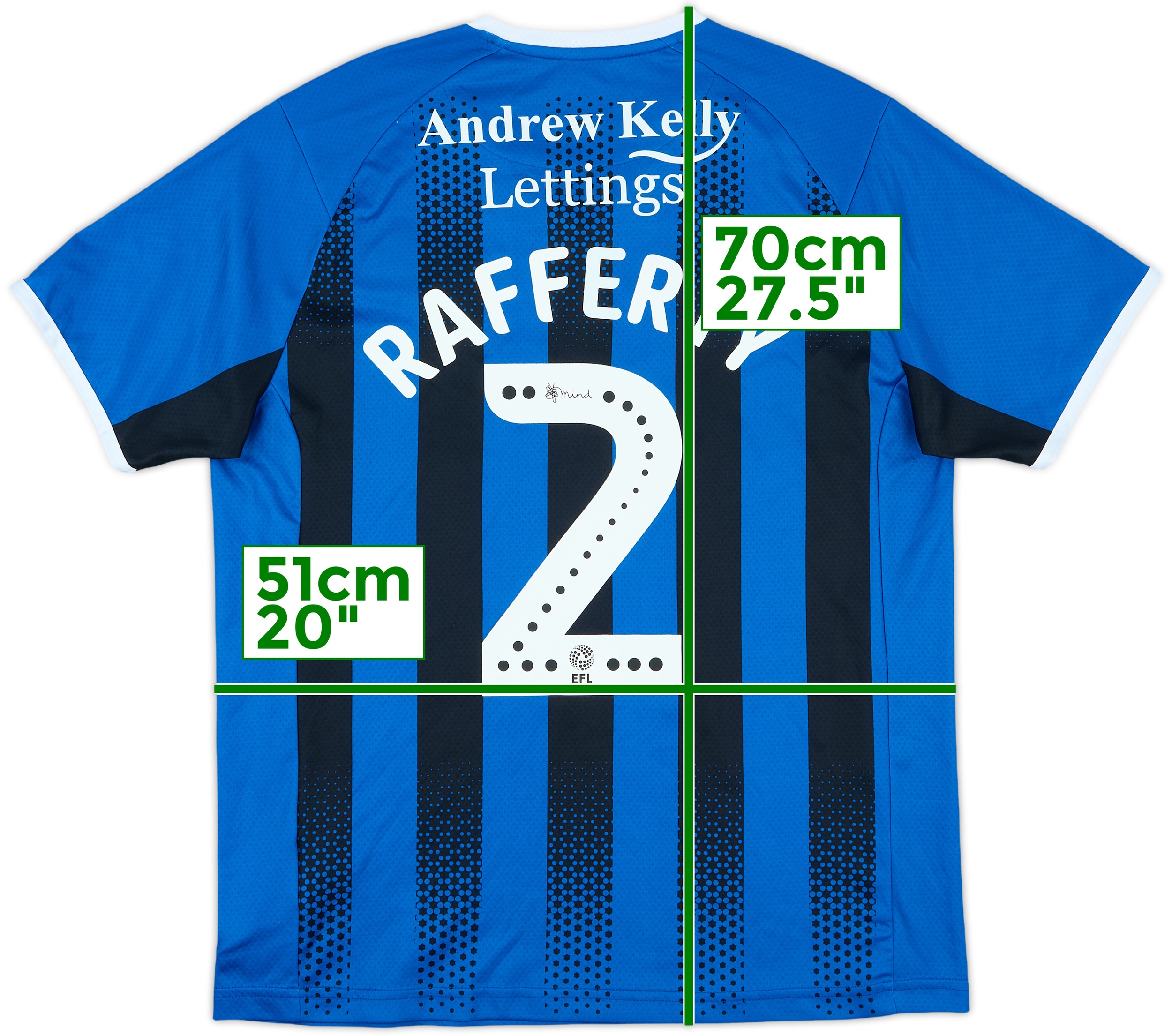 2018-19 Rochdale Home Shirt Rafferty #2 - 10/10 - (S)