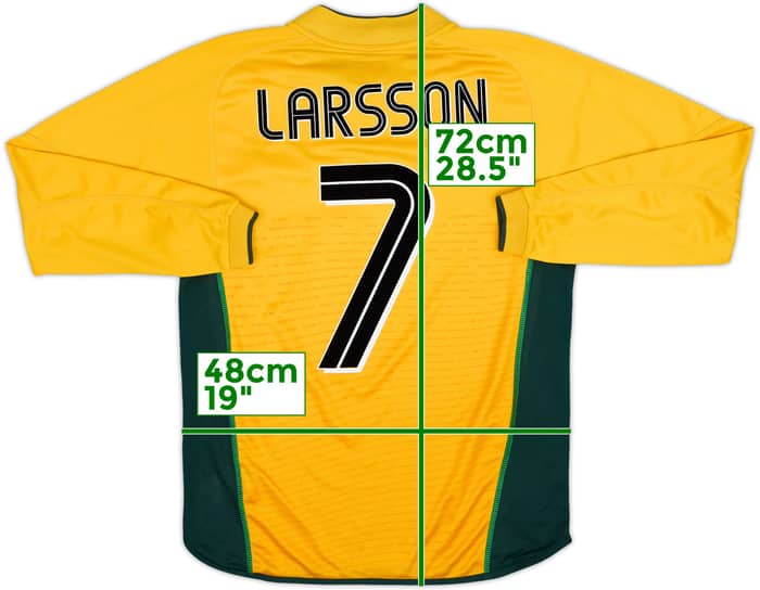 2002-03 Celtic Away L/S Shirt Larsson #7 - 8/10 - (S)