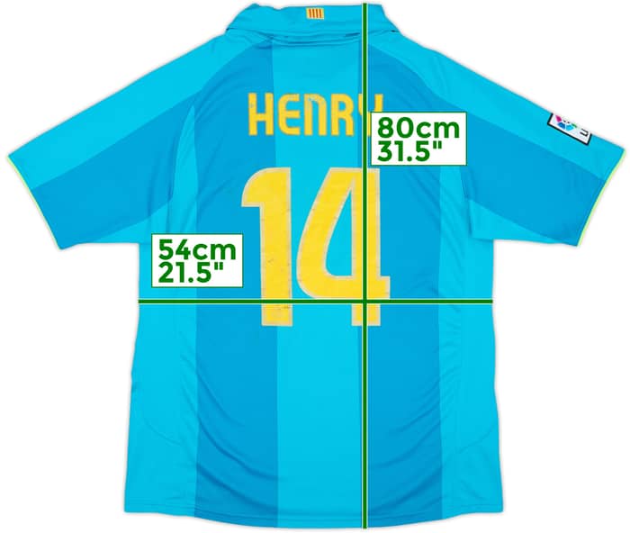 2007-09 Barcelona Away Shirt Henry #14 - 7/10 - (L)