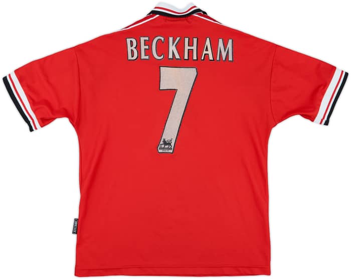1998-00 Manchester United Home Shirt Beckham #7 - 6/10 - (Y)
