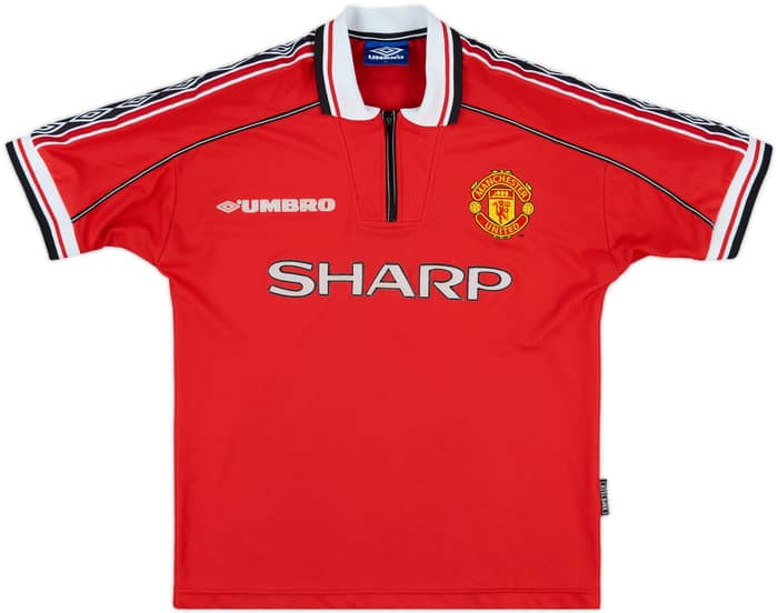 1998-00 Manchester United Home Shirt Beckham #7 - 6/10 - (Y)