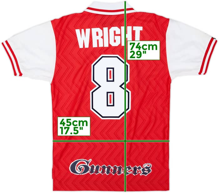 1996-98 Arsenal Home Shirt Wright #8 - 8/10 - (S)