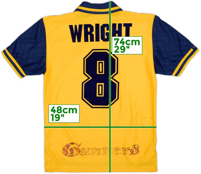 1996-97 Arsenal Away Shirt Wright #8 - 7/10 - (S)