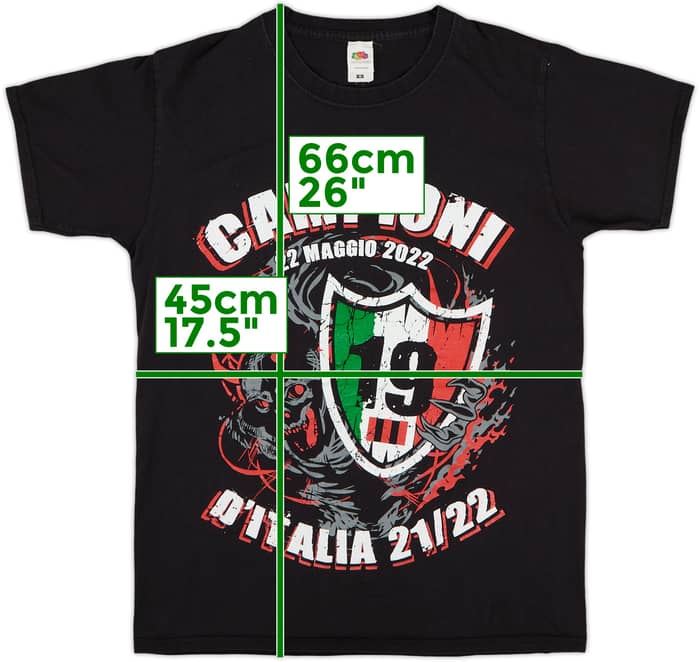 2021-22 AC Milan 'Champions' Cotton Tee - 9/10 - (S)