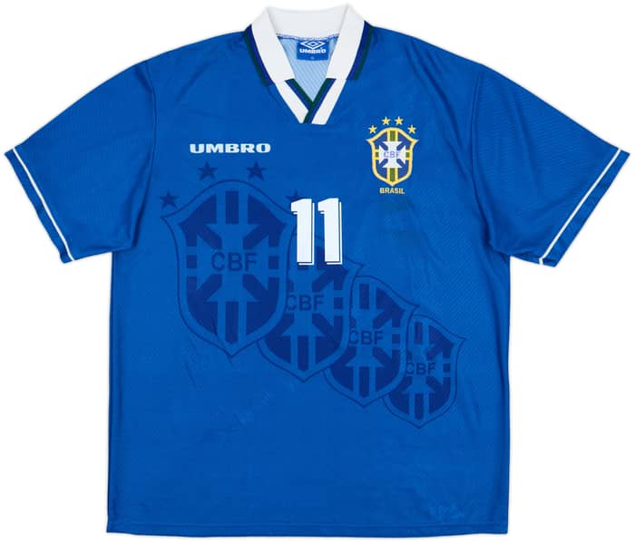 1994-97 Brazil Away Shirt Romario #11 - 8/10 - (XL)