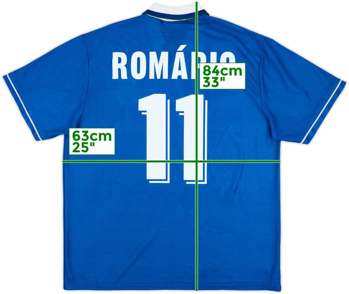 1994-97 Brazil Away Shirt Romario #11 - 8/10 - (XL)
