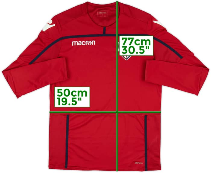 2016-17 Cagliari Macron Training L/S Shirt - 7/10 - (L)