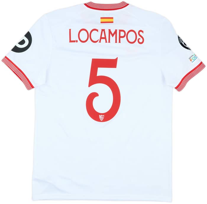 2023-24 Sevilla Match Issue Champions League Home Shirt L.Ocampos #5