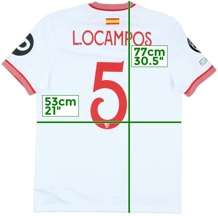 2023-24 Sevilla Match Issue Champions League Home Shirt L.Ocampos #5