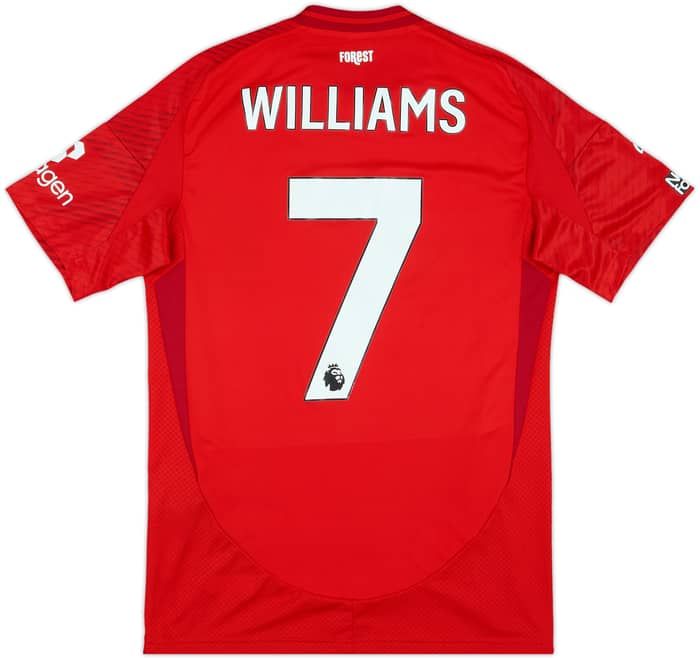 2024-25 Nottingham Forest Match Issue Home Shirt Williams #7