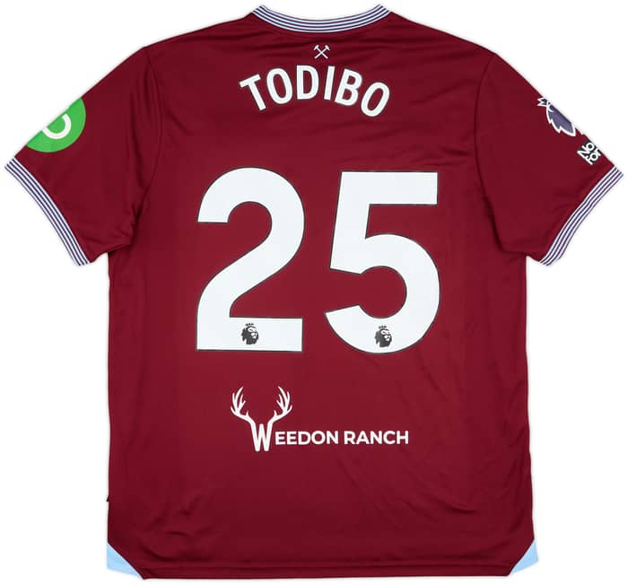 2025-26 West Ham Match Issue Home Shirt Todibo #25