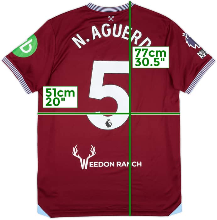 2025-26 West Ham Match Issue Home Shirt N.Aguerd #5