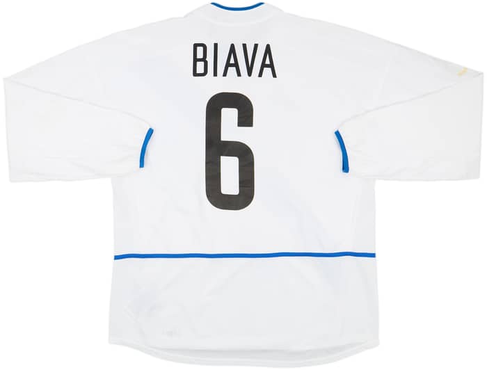 2002-03 Inter Milan Primavera Player Issue Away L/S Shirt Biava #6 - 4/10 - (XL)
