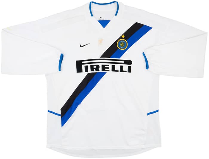 2002-03 Inter Milan Primavera Player Issue Away L/S Shirt Biava #6 - 4/10 - (XL)