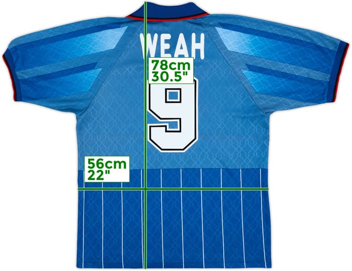 1995-96 AC Milan Fourth Shirt Weah #9 - 9/10 - (L)