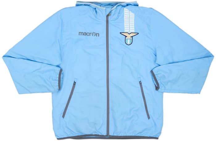 2013-14 Lazio Macron Hooded Track Jacket - 8/10 - (L)