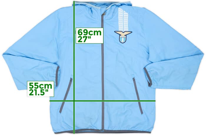 2013-14 Lazio Macron Hooded Track Jacket - 8/10 - (L)