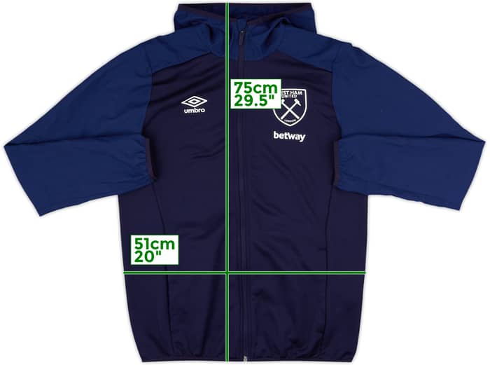 2017-18 West Ham Umbro Hooded Track Jacket - 9/10 - (M)