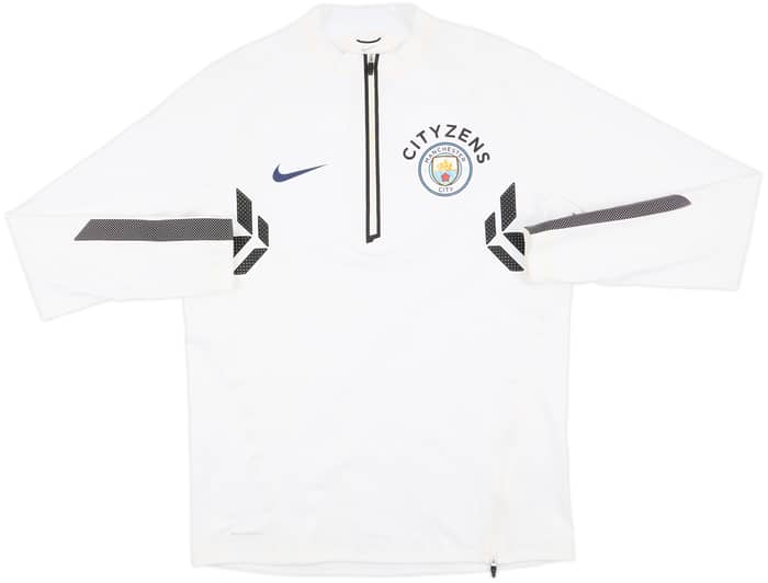 2018-19 Manchester City Player Issue Nike Aeroshield 1/4 Zip Sweat Top - 8/10 - (M)