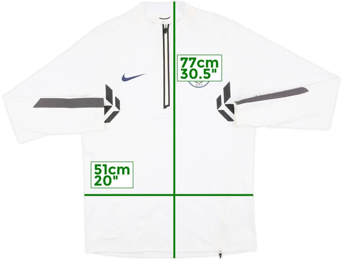 2018-19 Manchester City Player Issue Nike Aeroshield 1/4 Zip Sweat Top - 8/10 - (M)