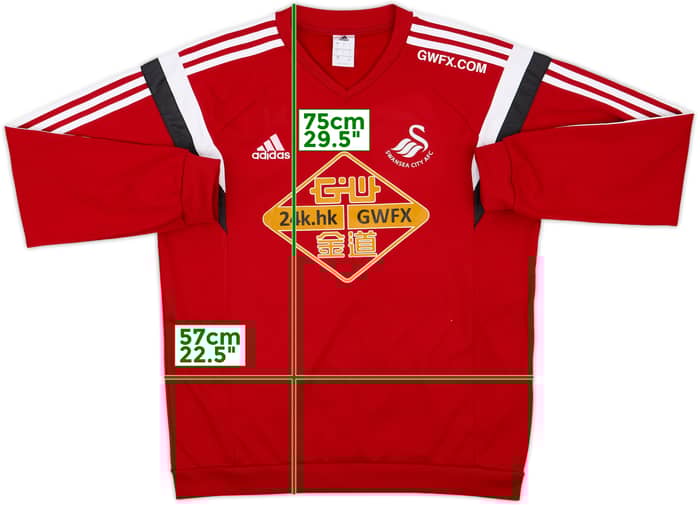 2014-15 Swansea City adidas Sweat Top - 9/10 - (L)