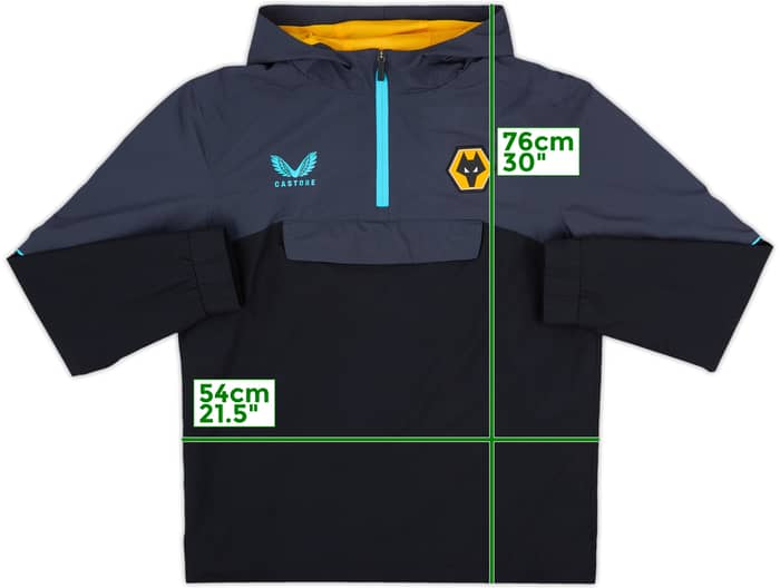 2021-22 Wolves Castore 1/4 Zip Hooded Rain Jacket - 10/10 - (M)