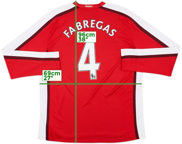 2008-10 Arsenal Home L/S Shirt Fabregas #4 - 9/10 - (XL)