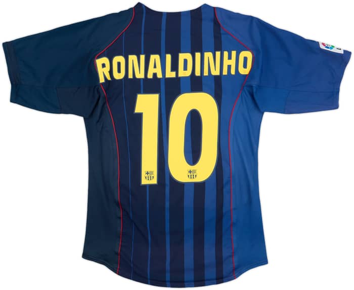 2004-05 Barcelona Away Shirt Ronaldinho #10 - 8/10 - (M)