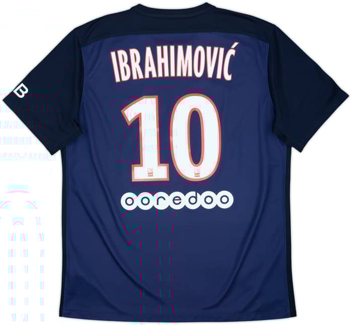2015-16 Paris Saint-Germain Home Shirt Ibrahimovic #10 - 8/10 - (L)