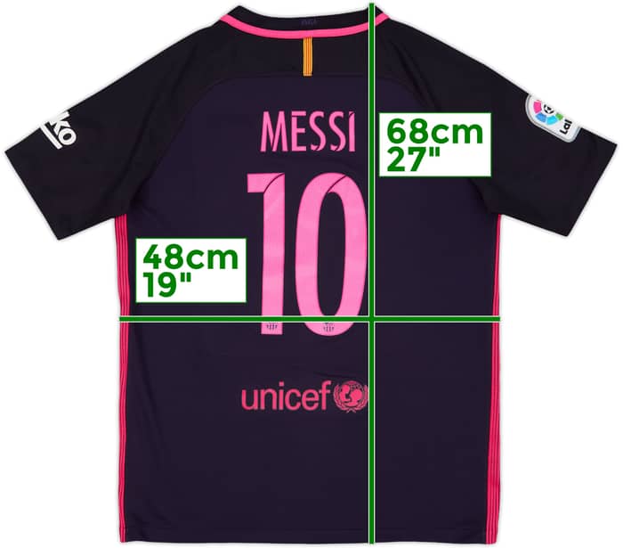 2016-17 Barcelona Away Shirt Messi #10 - 6/10 - (XL.Boys)