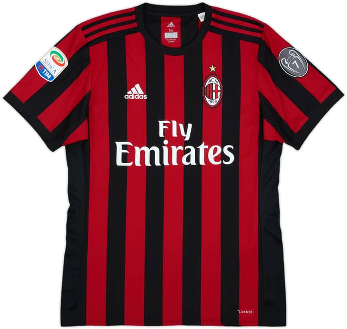 2017-18 AC Milan Home Shirt Bonucci #19 - 6/10 - (M)