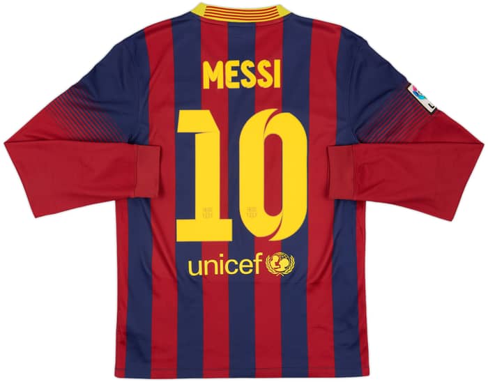 2013-14 Barcelona L/S Home Shirt Messi #10 - 7/10 - (M)