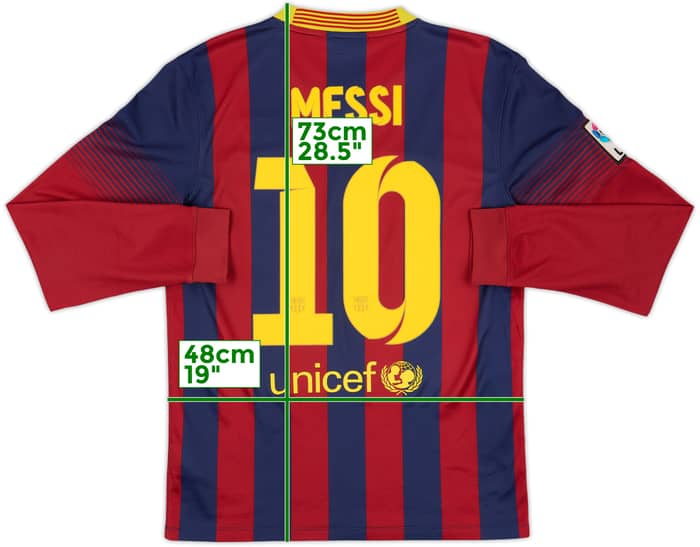2013-14 Barcelona L/S Home Shirt Messi #10 - 7/10 - (M)