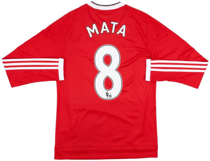 2015-16 Manchester United Home L/S Shirt Mata #8 - 9/10 - (S)