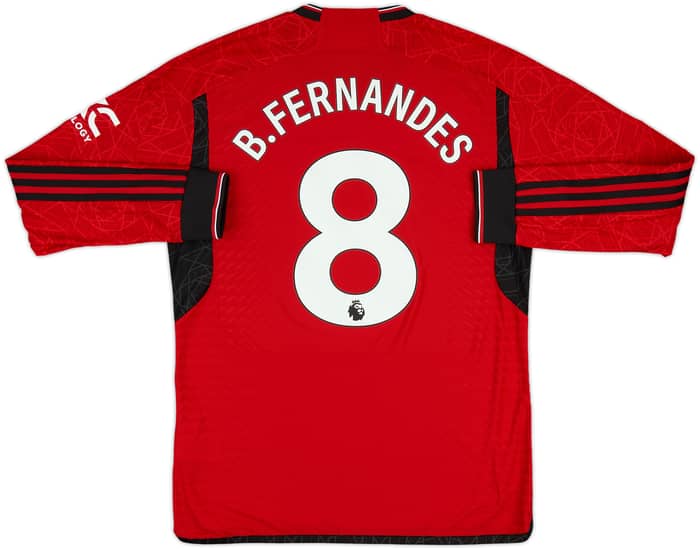 2023-24 Manchester United Authentic Home L/S Shirt B.Fernandes #8 - 10/10 - (L)