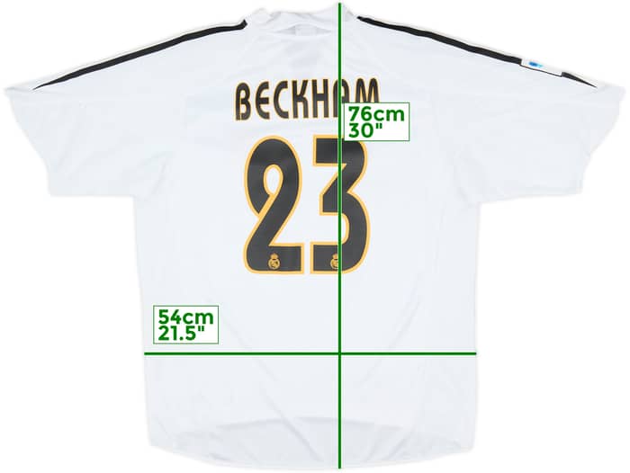 2004-05 Real Madrid Home Shirt Beckham #23 - 8/10 - (L)