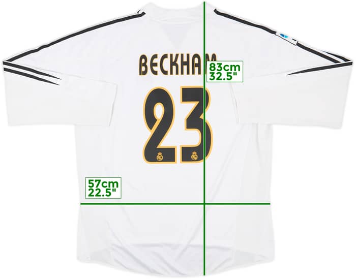 2004-05 Real Madrid Home Shirt Beckham #23 - 8/10 - (XL)