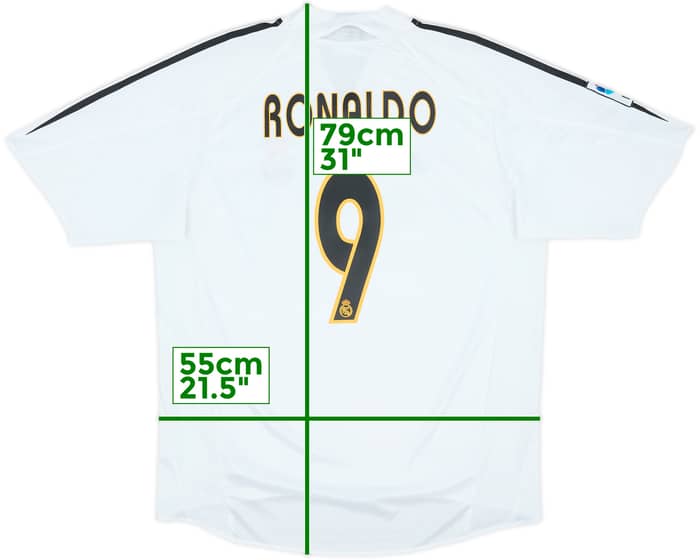 2004-05 Real Madrid Home Shirt Ronaldo #9 - 8/10 - (L)