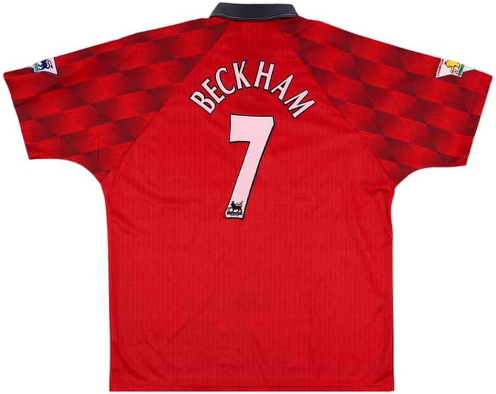 1996-98 Manchester United Home Shirt Beckham #7 - 8/10 - (XL)