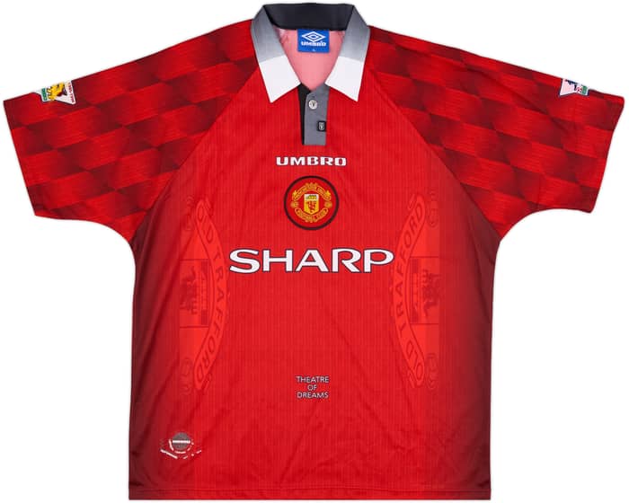 1996-98 Manchester United Home Shirt Beckham #7 - 8/10 - (XL)