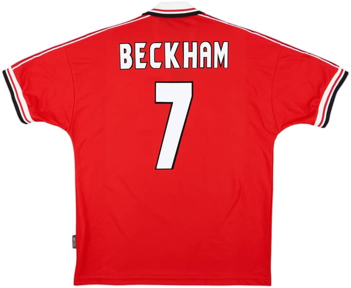 1998-00 Manchester United Home Shirt Beckham #7 - 8/10 - (L)