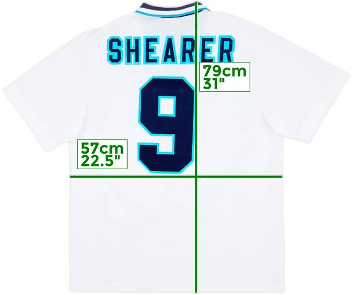1995-97 England Home Shirt Shearer #9 - 8/10 - (XL)