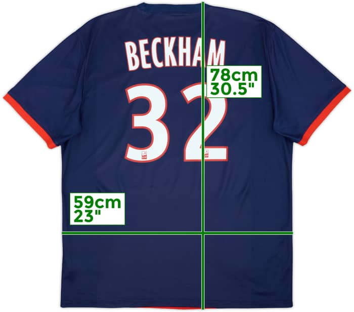 2013-14 Paris Saint-Germain Home Shirt Beckham #32 - 8/10 - (XL)