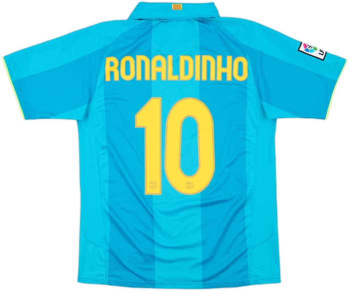 2007-09 Barcelona Away Shirt Ronaldinho #10 - 9/10 - (M)